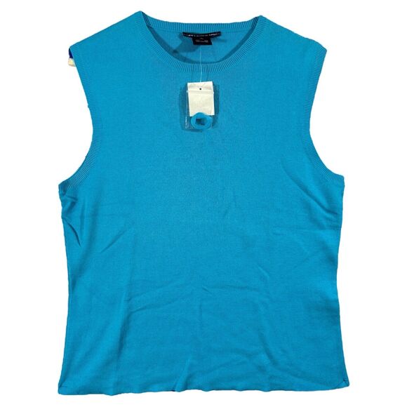 Ralph Lauren Sport Woman's Sky Blue Luxury Cotton Fringed Tank-top Size XL NWT - Picture 1 of 7